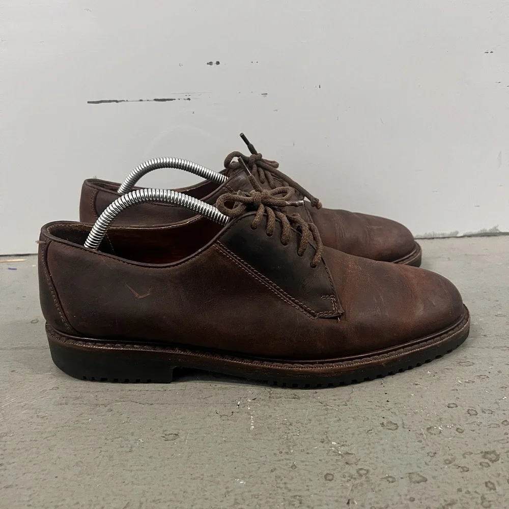 Cole‎ Haan Country Men's 9.5 M Dark Brown Distressed Leather Oxford Derby Shoes